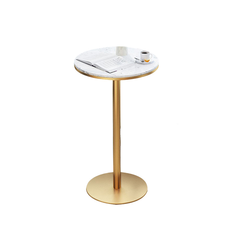 Faux Marble Bistro Bar Table Gold Frame Bar Table for Dining Room