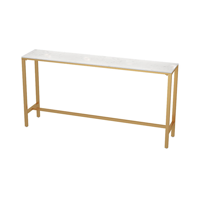 Faux Marble Bistro Bar Table Gold Frame Bar Table for Dining Room