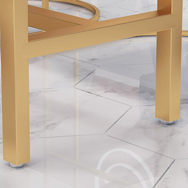 Faux Marble Bistro Bar Table Gold Frame Bar Table for Dining Room