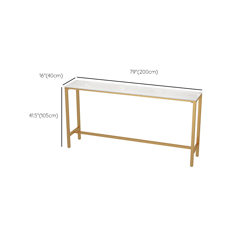 Faux Marble Bistro Bar Table Gold Frame Bar Table for Dining Room