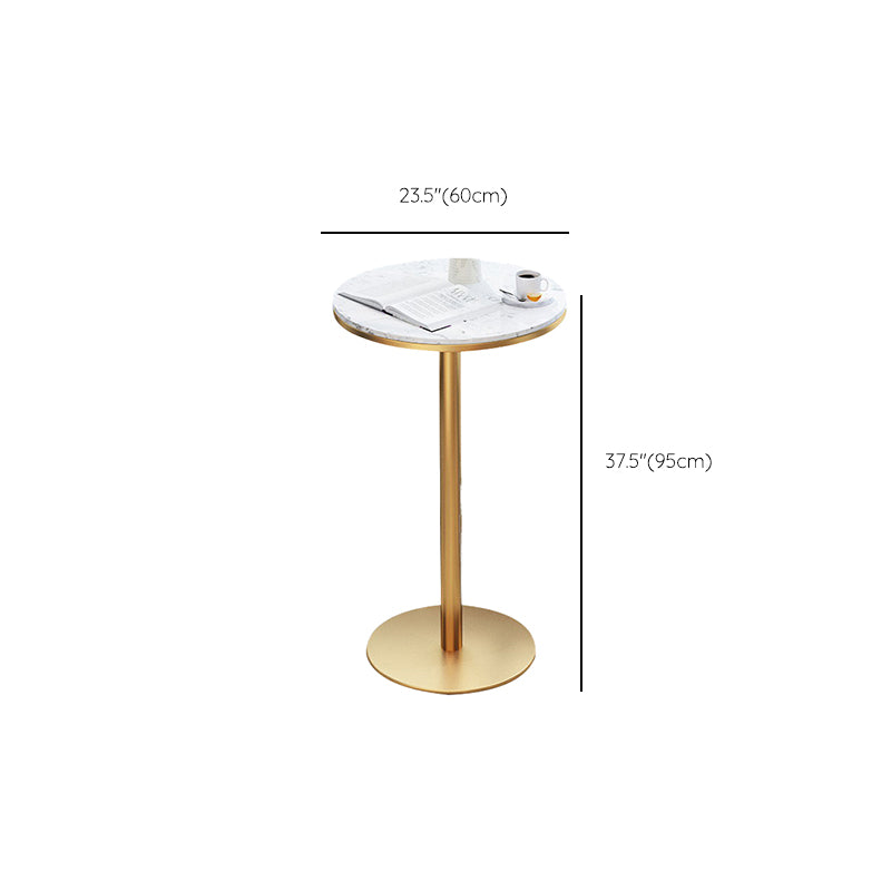Faux Marble Bistro Bar Table Gold Frame Bar Table for Dining Room