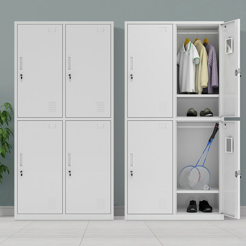 Metal Hinged Door Storage Cabinet Contemporary Gray Cabinet for Bathroom
