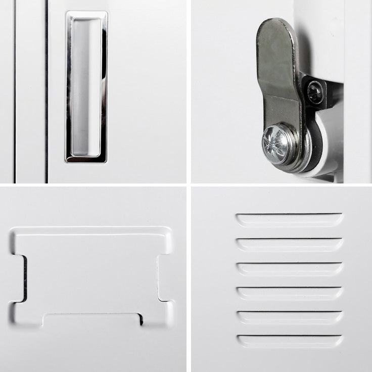 Metal Hinged Door Storage Cabinet Contemporary Gray Cabinet for Bathroom