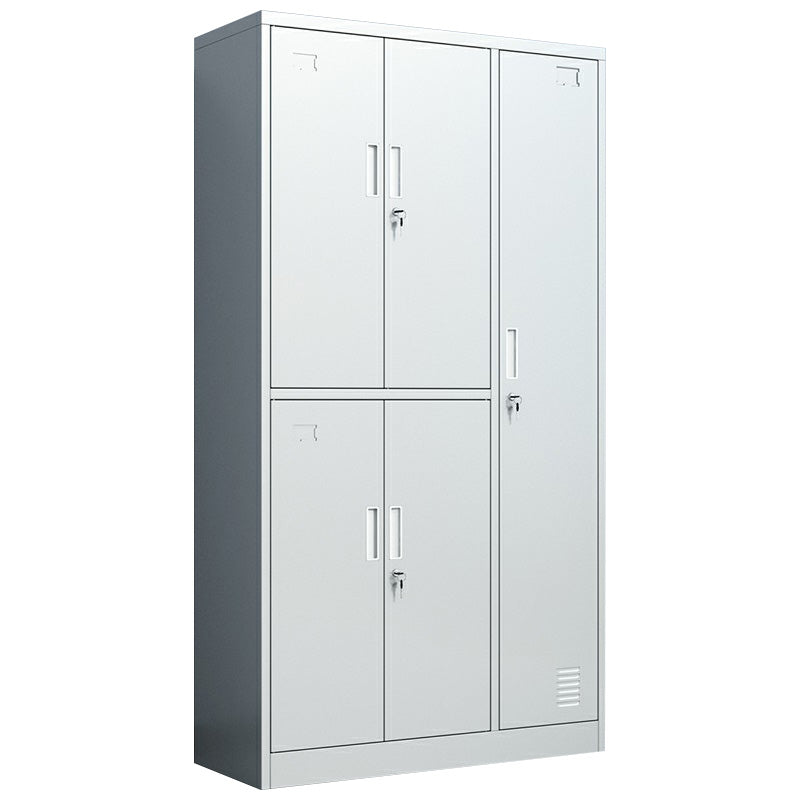 Metal Hinged Door Storage Cabinet Contemporary Gray Cabinet for Bathroom