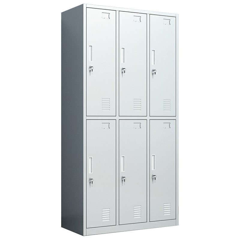 Metal Hinged Door Storage Cabinet Contemporary Gray Cabinet for Bathroom
