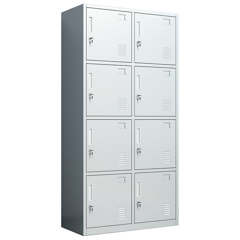 Metal Hinged Door Storage Cabinet Contemporary Gray Cabinet for Bathroom