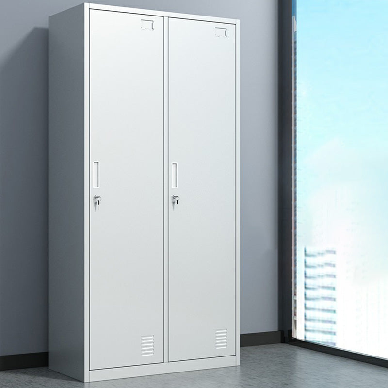 Metal Hinged Door Storage Cabinet Contemporary Gray Cabinet for Bathroom