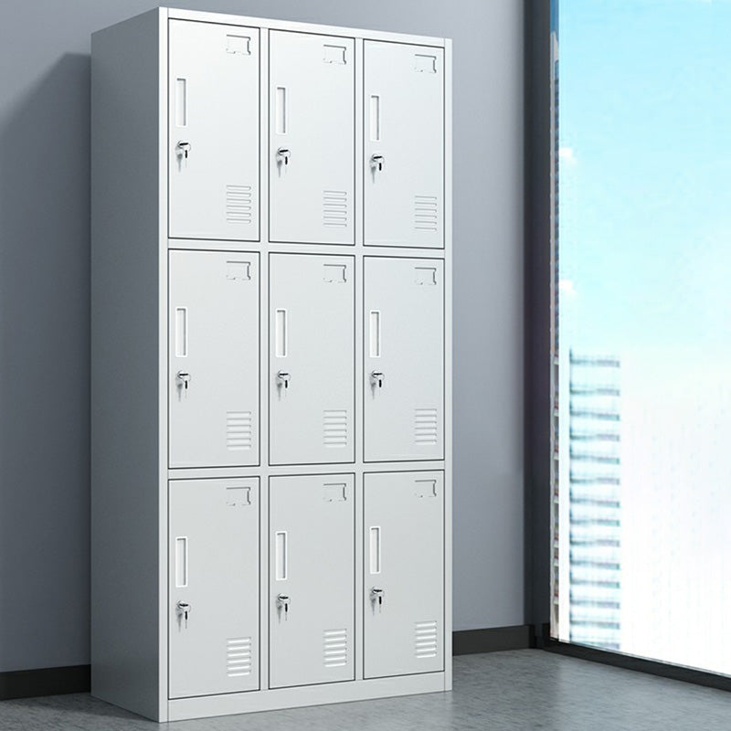 Metal Hinged Door Storage Cabinet Contemporary Gray Cabinet for Bathroom