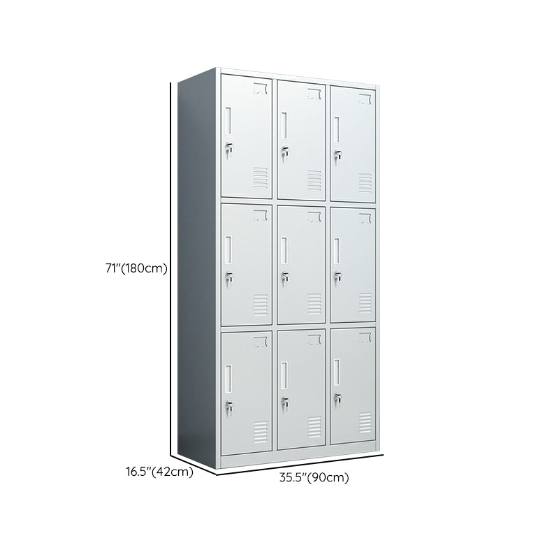 Metal Hinged Door Storage Cabinet Contemporary Gray Cabinet for Bathroom