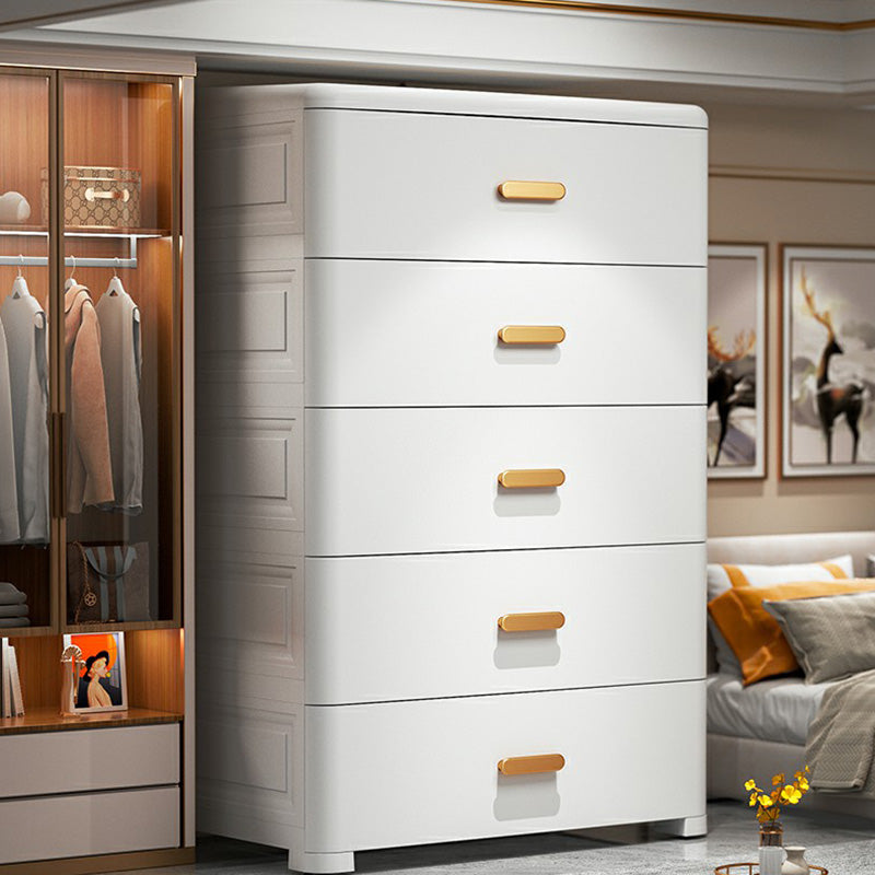 Modern Bedroom Matte Finish Cabinet Plastic Non-Hanging Armoire
