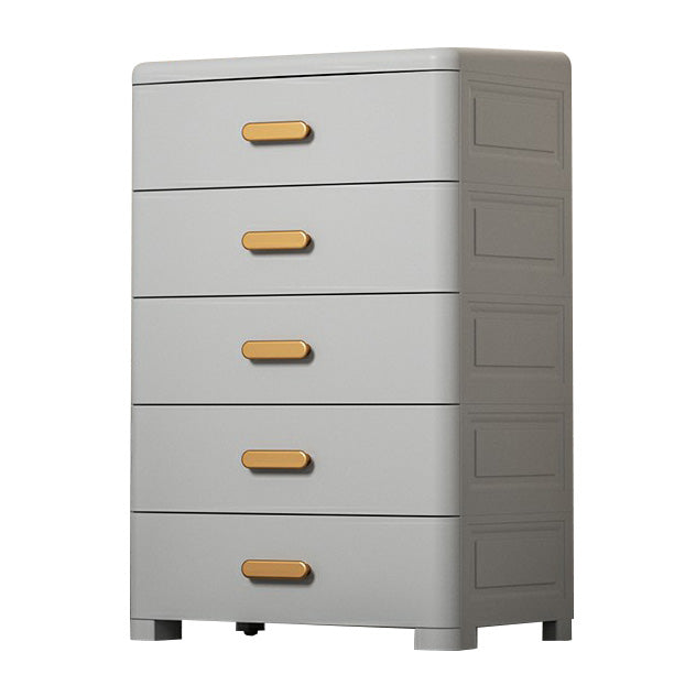 Modern Bedroom Matte Finish Cabinet Plastic Non-Hanging Armoire