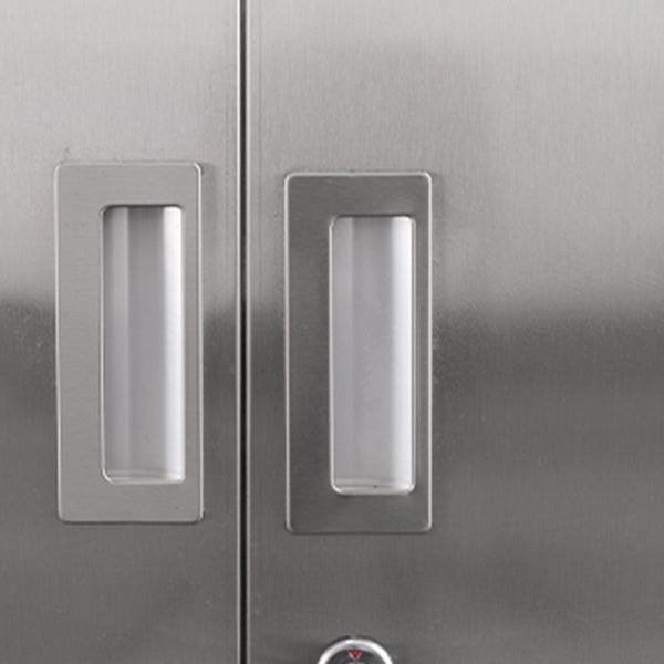 Contemporary Steel Indoor Cabinet Silver Storage Cabinet with Hinged Doors