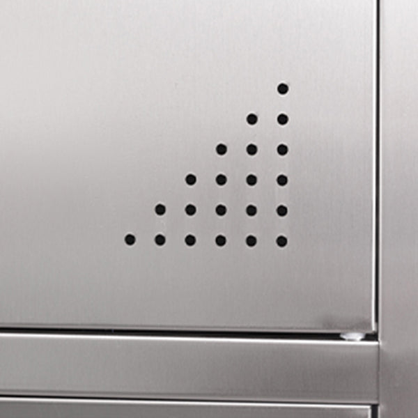 Contemporary Steel Indoor Cabinet Silver Storage Cabinet with Hinged Doors