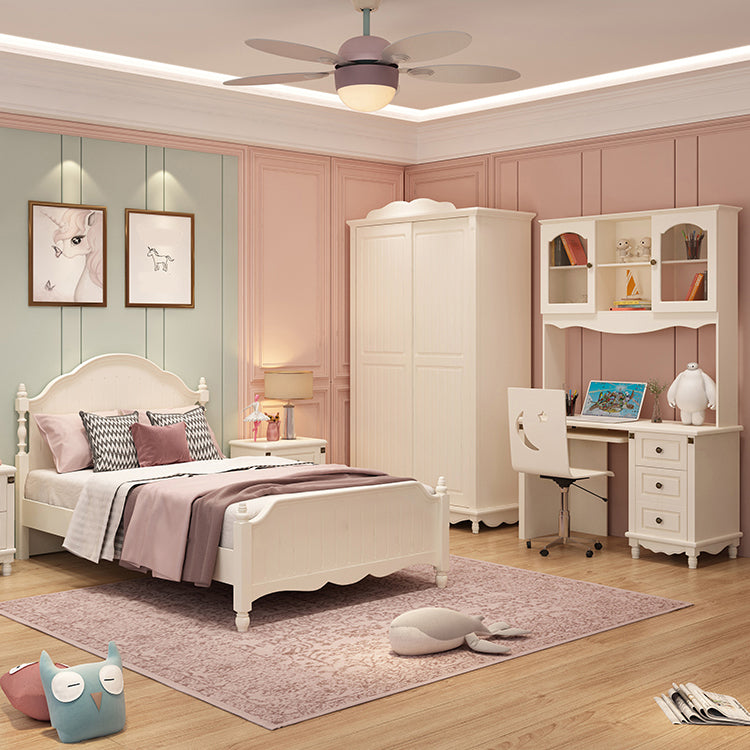 Wooden Wardrobe Cabinet White Wardrobe Closet with Garment Rod