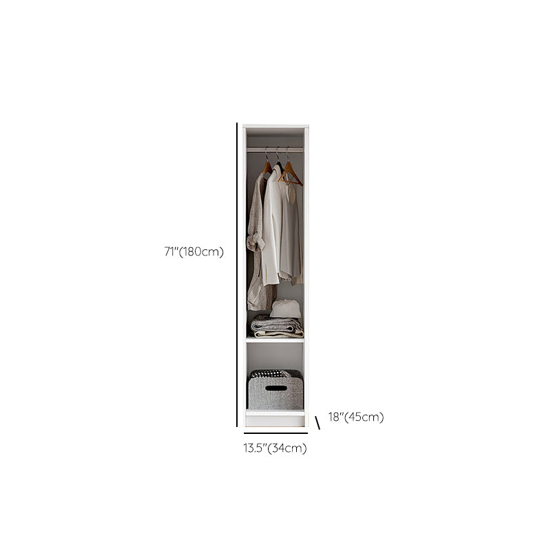 White Wardrobe Armoire with Shelves Engineered Wood Wardrobe Cabinet