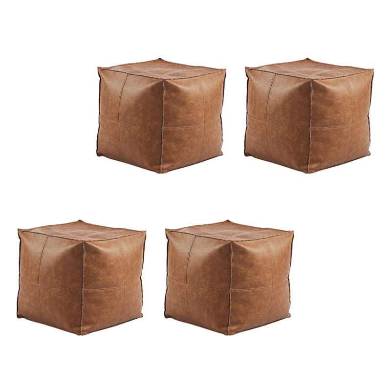 Modern Square Pouf Leather Water Resistant Pouf for Living Room