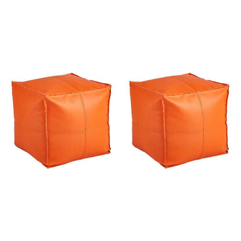 Modern Square Pouf Leather Water Resistant Pouf for Living Room