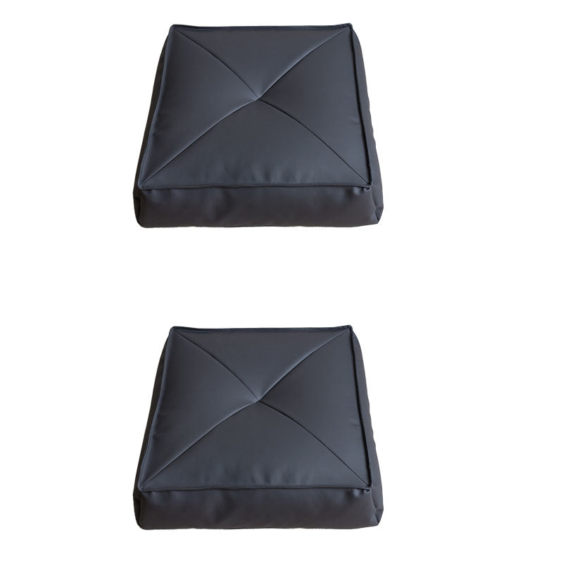 Modern Pouf Ottoman PU Leather Upholstered Solid Color Tear Resistant Square Ottoman
