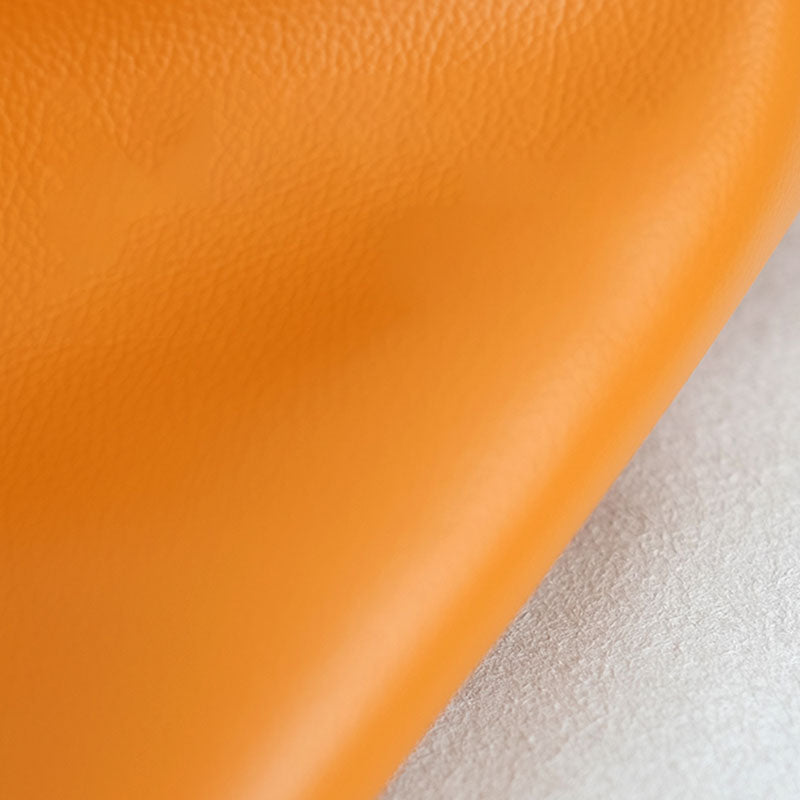 Modern Pouf Ottoman PU Leather Upholstered Solid Color Tear Resistant Square Ottoman