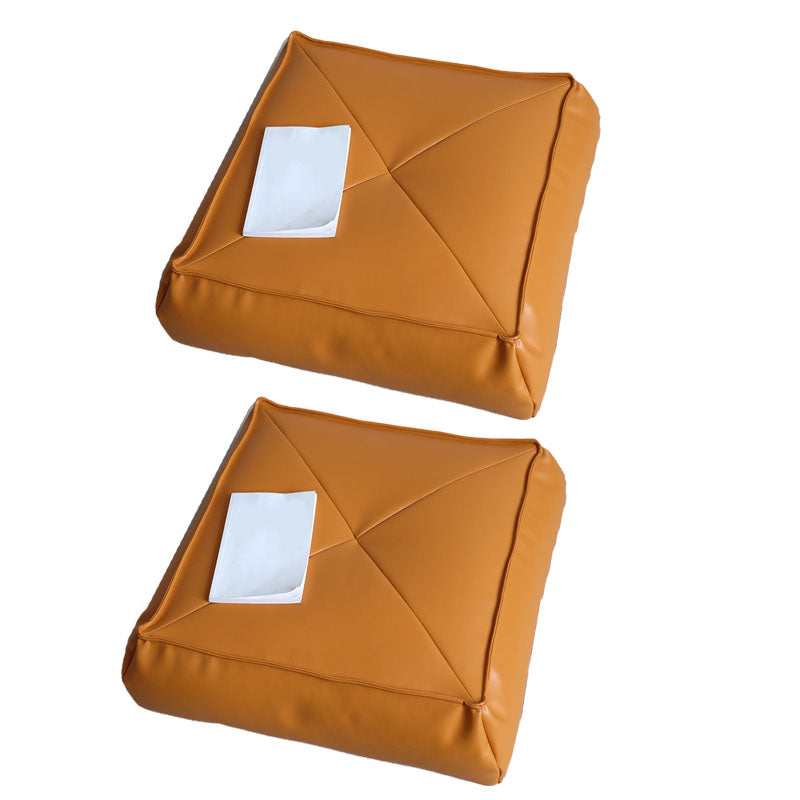 Modern Pouf Ottoman PU Leather Upholstered Solid Color Tear Resistant Square Ottoman