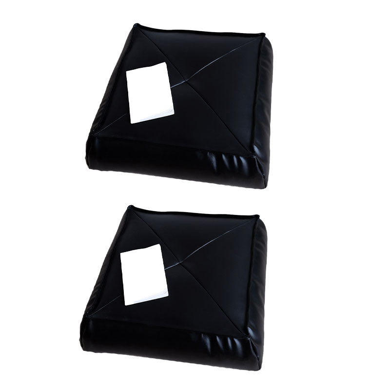 Modern Pouf Ottoman PU Leather Upholstered Solid Color Tear Resistant Square Ottoman