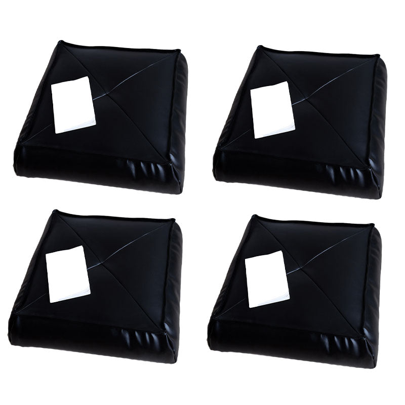 Modern Pouf Ottoman PU Leather Upholstered Solid Color Tear Resistant Square Ottoman