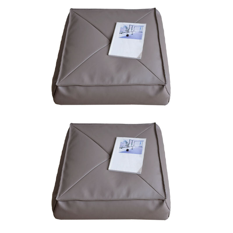 Modern Pouf Ottoman PU Leather Upholstered Solid Color Tear Resistant Square Ottoman