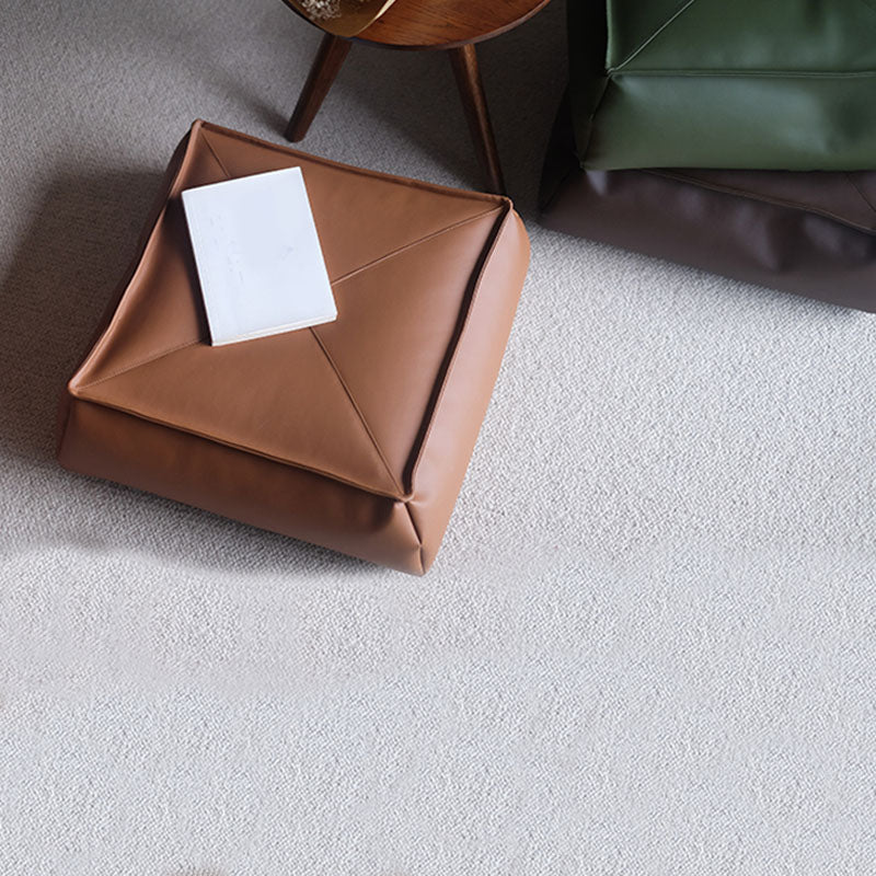 Modern Pouf Ottoman PU Leather Upholstered Solid Color Tear Resistant Square Ottoman