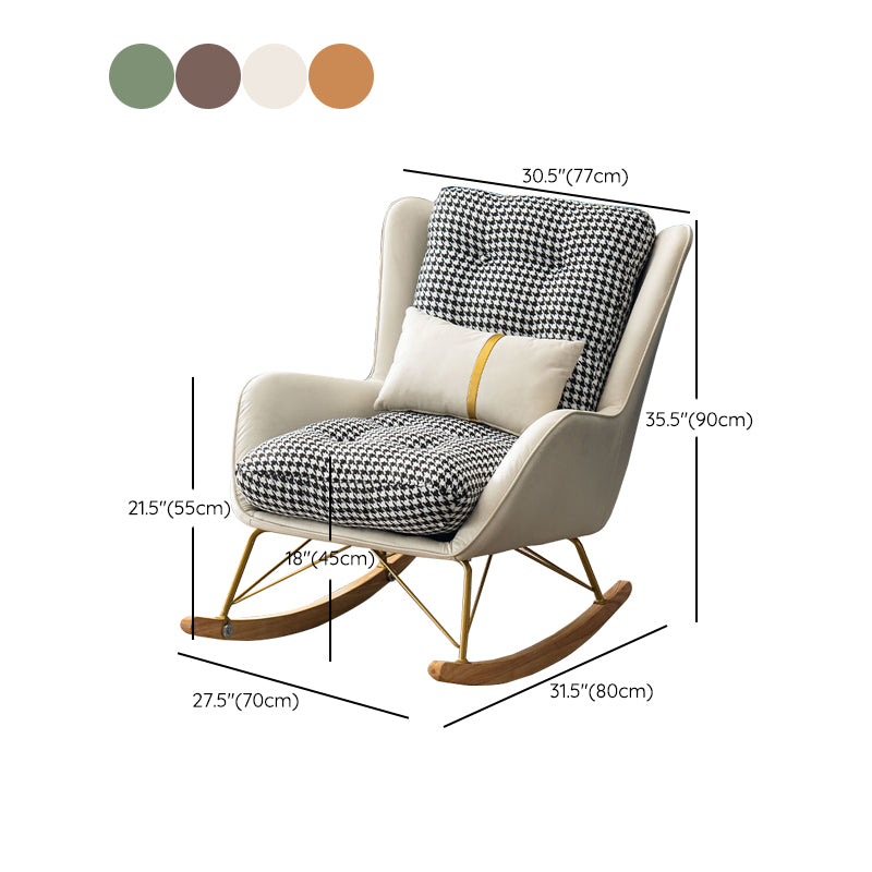 Gorgeous Glider Chair Faux Leather Pillow Indoor Rocker Chair with Ottoman