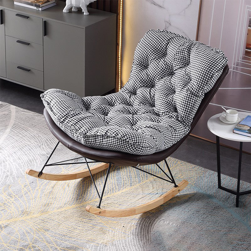 Modern Rocker Chair Metal Frame Friction Resistant Upholstered Rocker Chair