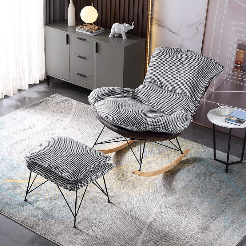 Modern Rocker Chair Metal Frame Friction Resistant Upholstered Rocker Chair