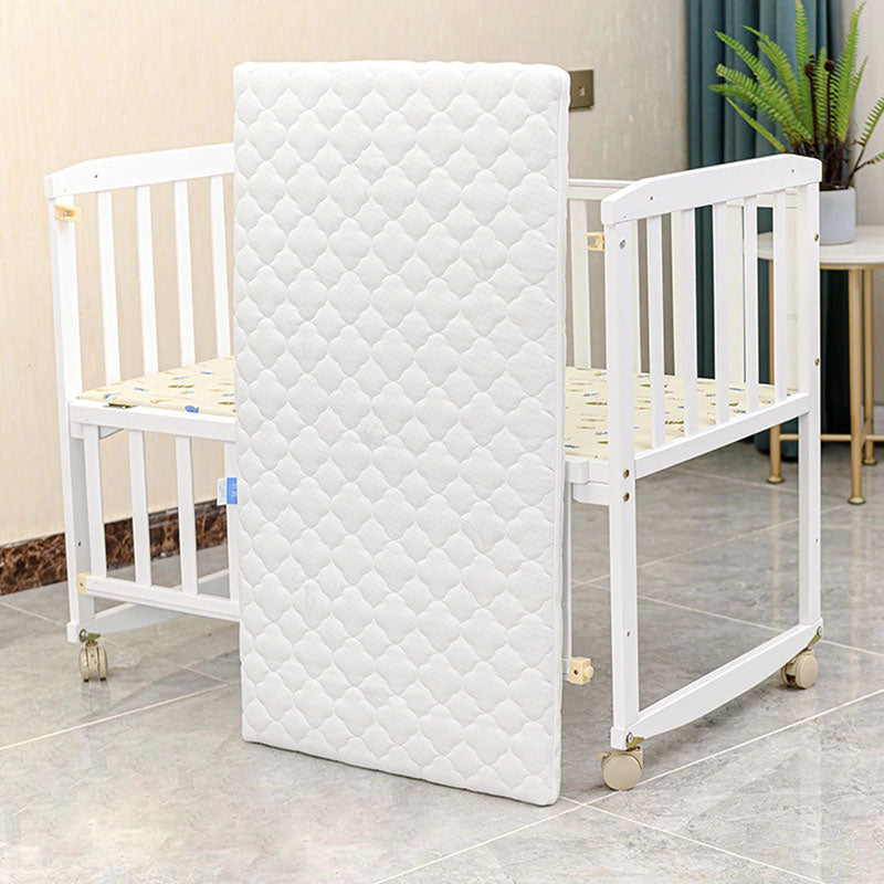 Scandinavian Baby Crib Pine Coir Fiber Nursery Crib with Casters