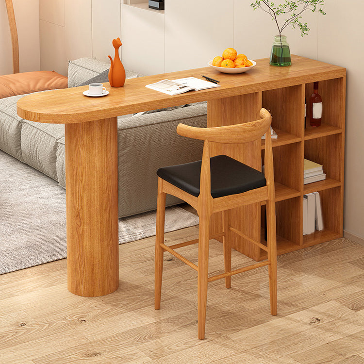 Contemporary Bar Set 1/2 Pieces Solid Wood Pub table with Upholstered Stools