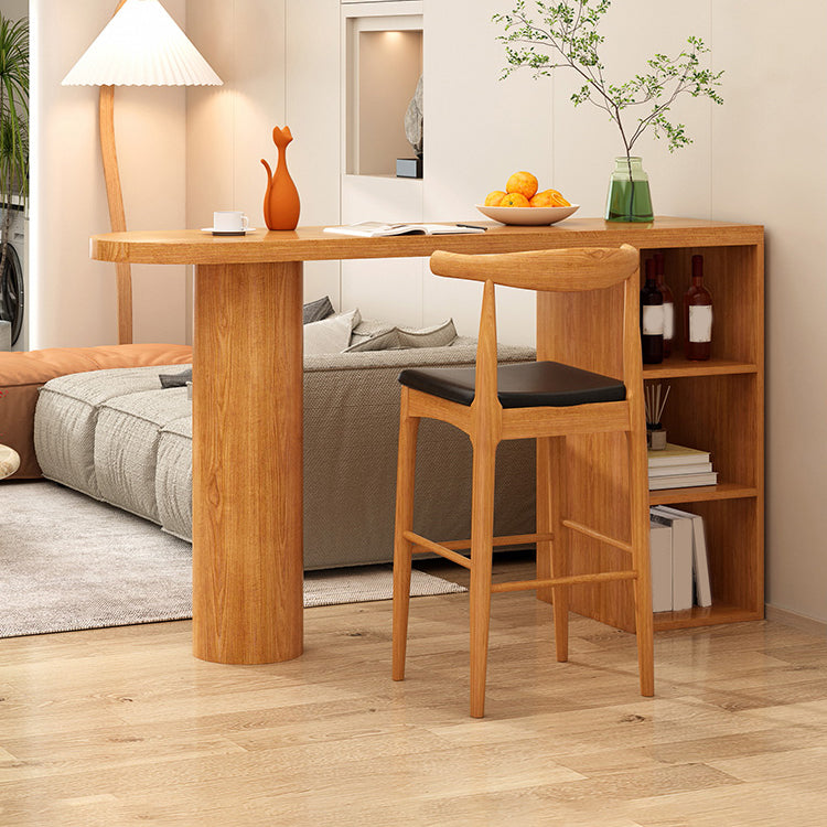 Contemporary Bar Set 1/2 Pieces Solid Wood Pub table with Upholstered Stools