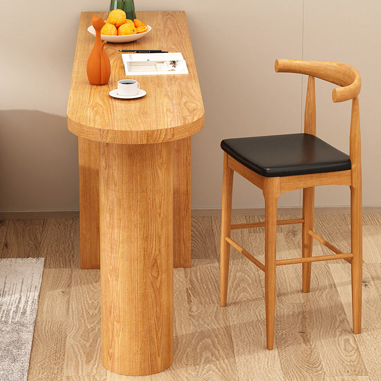 Contemporary Bar Set 1/2 Pieces Solid Wood Pub table with Upholstered Stools