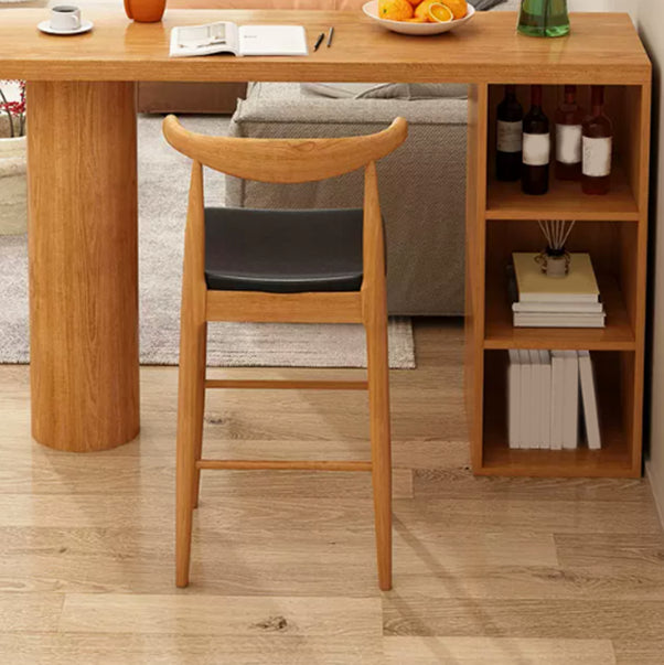 Contemporary Bar Set 1/2 Pieces Solid Wood Pub table with Upholstered Stools