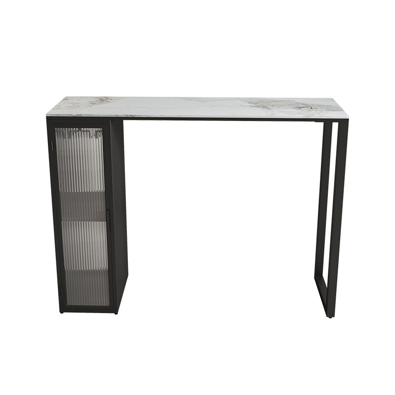 Modern Bar Table Set 1/2/3 Pieces Stone Rectangle Bar table with Upholstered Stools