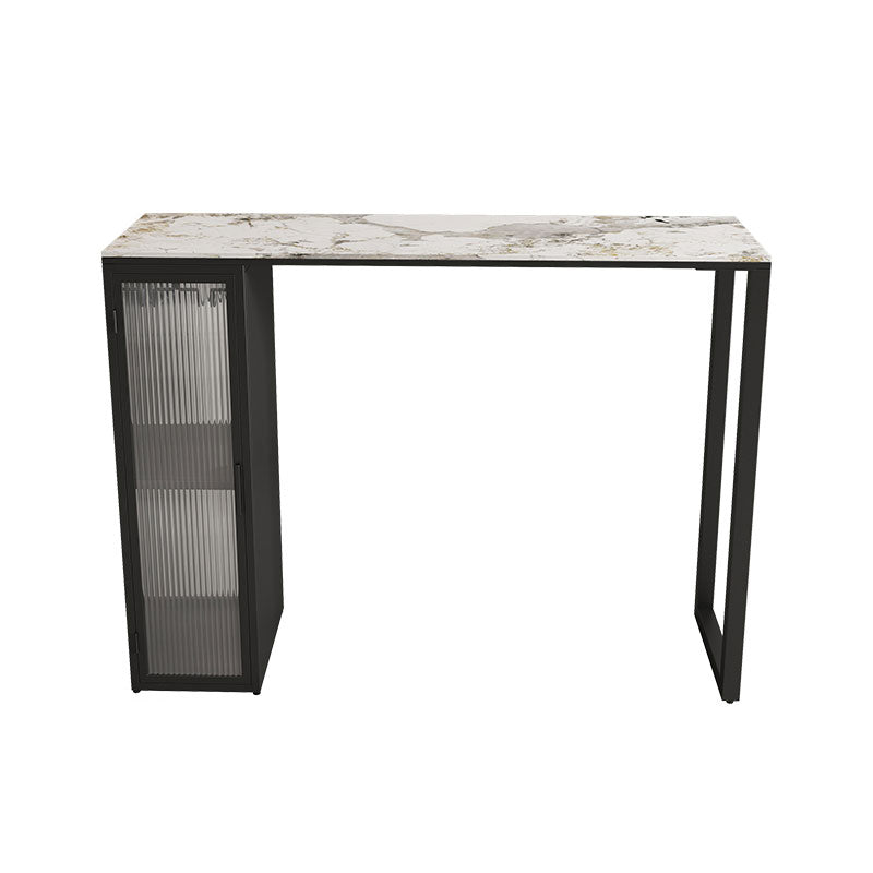 Modern Bar Table Set 1/2/3 Pieces Stone Rectangle Bar table with Upholstered Stools