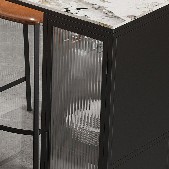 Modern Bar Table Set 1/2/3 Pieces Stone Rectangle Bar table with Upholstered Stools