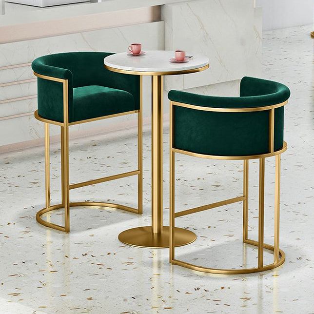 Glam Bar Set 1/3/5 Pieces Faux Marble Pub table with Solid Back Stools
