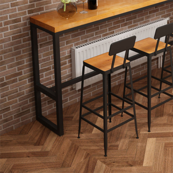 Contemporary Rectangle Bar Set 1/5 Pieces Solid Wood Pub Dining Set for Dining Room