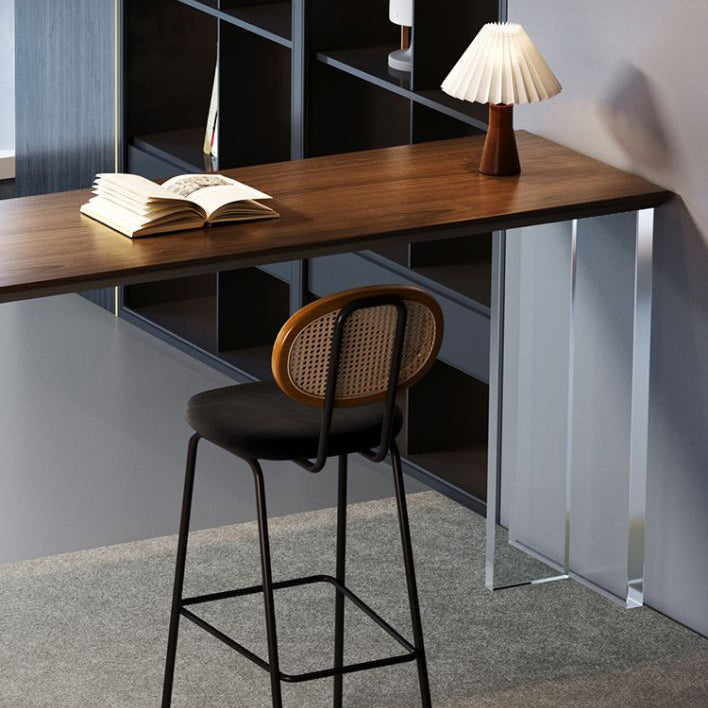 Industrial 1/2 Pieces Bar Table Set Rectangle Pine Wood Counter Table with High Stools