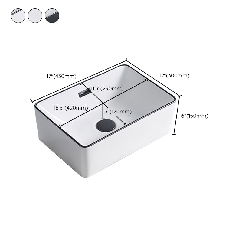 Modern Porcelain Trough Sink Rectangular Trough Bathroom Sink