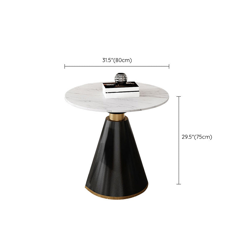Round Dining Table with Pedestal Base Traditional Luxury Stone Top Table for Home