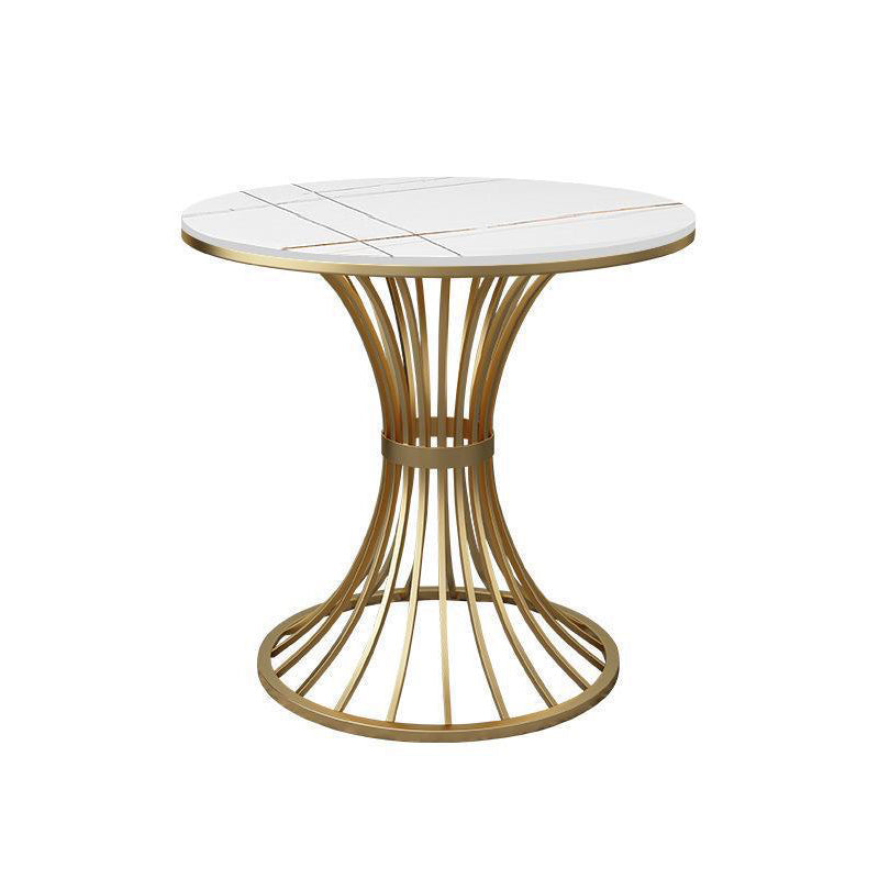 Matte Finish Stone Top Dinette Table for Home Traditional Luxury Round Dining Table
