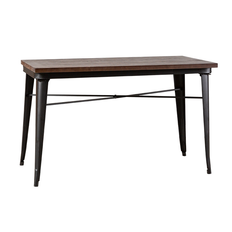 Industrial 4 Legs Pedestal Dining Table Pine Table for Dining Room