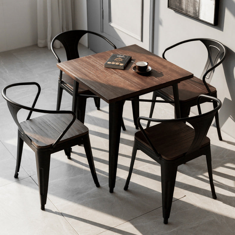 Industrial 4 Legs Pedestal Dining Table Pine Table for Dining Room
