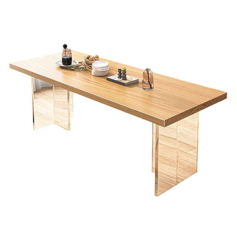 Industrial Double Pedestal Dining Table Pine Table for Dining Room Kitchen