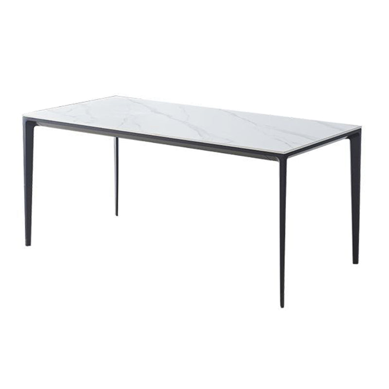Contemporary Sintered Stone Dining Table Rectangle Table with Metal Legs for Home Use