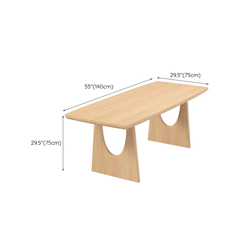 Industrial Double Pedestal Dining Table Pine Wood Table for Dining Room Cafe